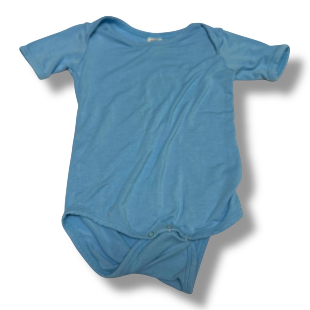 Kate Quinn Unisex Bodysuit Sz 12-18 Mo Blue Solid‎ Short Sleeve Bamboo